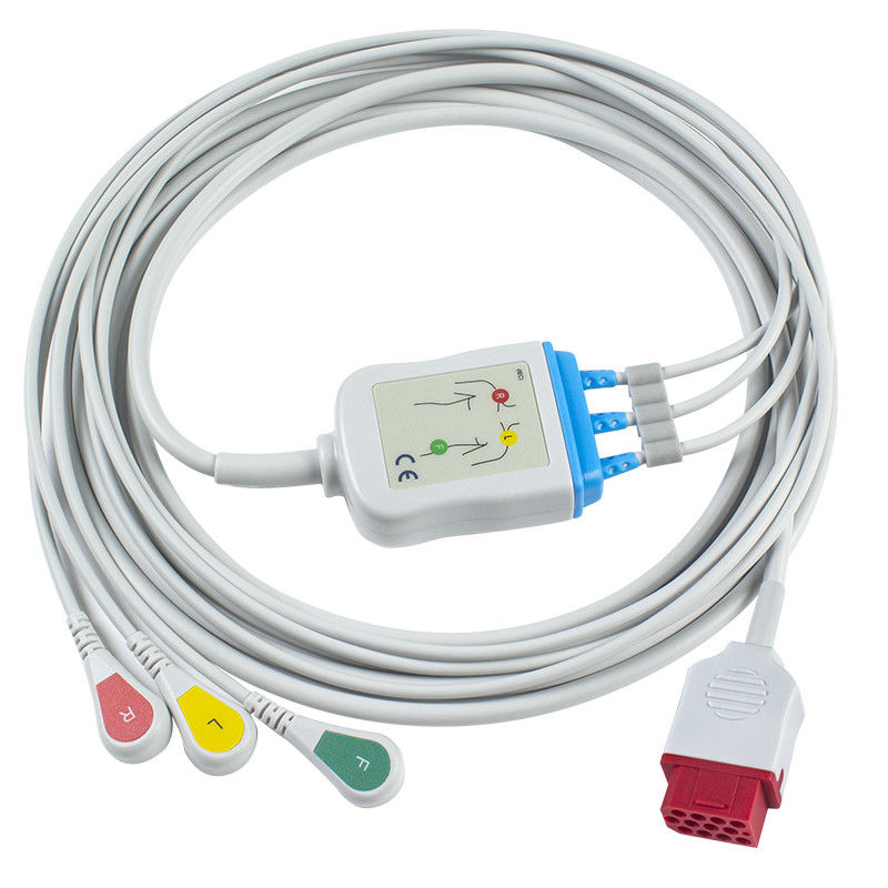 Bionet موديل جديد BM3 BM5 ECG كابلات وأسلاك الرصاص المفاجئة كابل ECG 3 الرصاص IEC 12 دبوس موصل