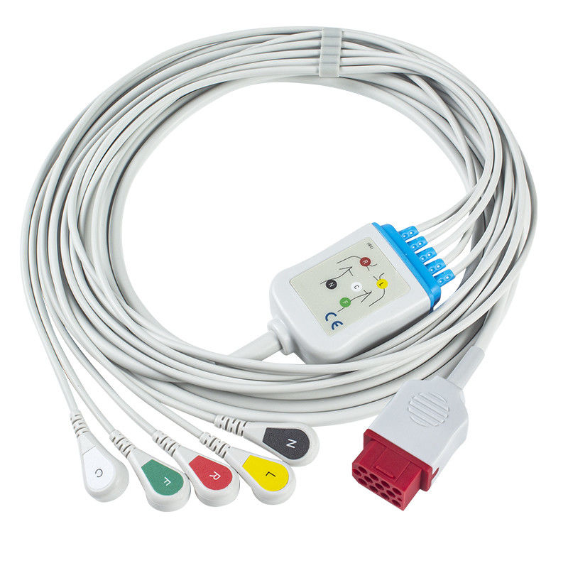 Bionet جديد BM3 BM5 BM7 5 كابلات ECG الرصاص وأسلاك الرصاص المفاجئة ECG كابل IEC 12 دبوس
