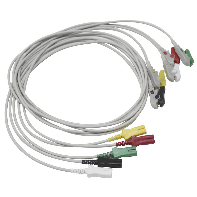 LL ECG Leadwires 5 Lead Snap Grabber Type Dual Pin AAMI 6PIN بيونيت Datex S-iemens GE-Hellige Kontron