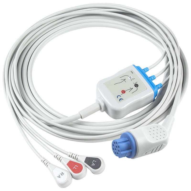 لـ Datex Ohmeda متوافقة لـ كابل ECG المباشر والأسلاك الرئيسيّة 3Lead AHA Snap