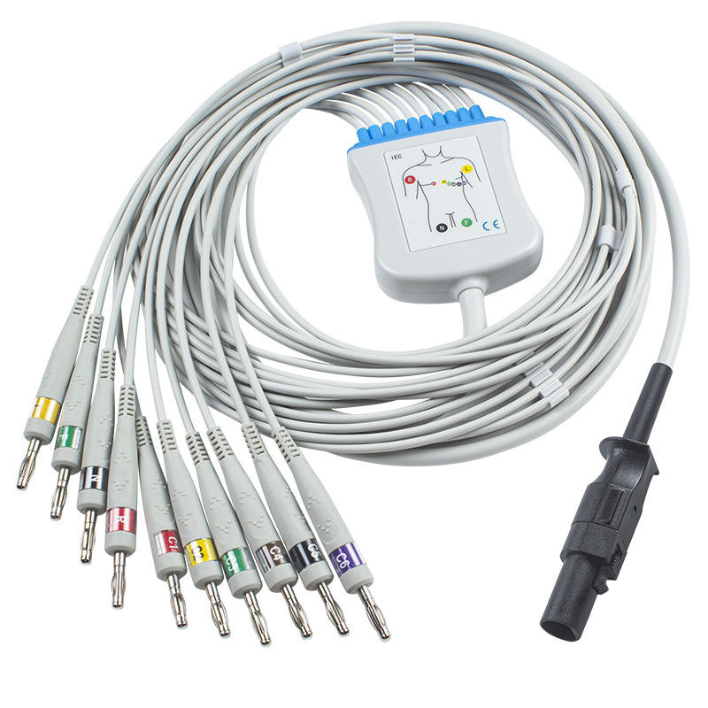 Mortara 60-00180-01 60-00181-01 Q-Stress EKG Cable و Leadwires 12 Pin IEC Banana 4.0