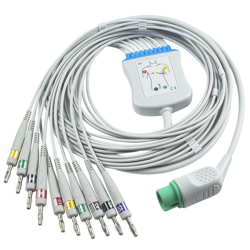 Spacelabs EKG Cable For Spacelabs 90367، 90369، 90496، 91496، Ultraview15 Pin IEC Banana 4.0