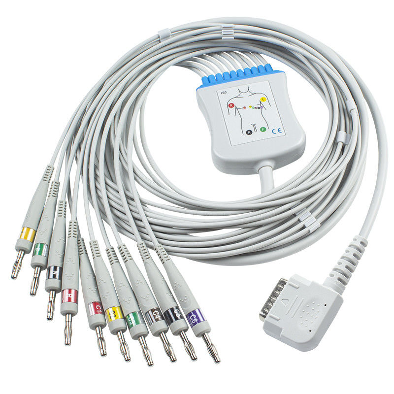 كابل Kenz EKG K131 Banana 4.0 للكابل 108109101210 1211601 Cardico 302 IEC Direct-Connect ECG Cable
