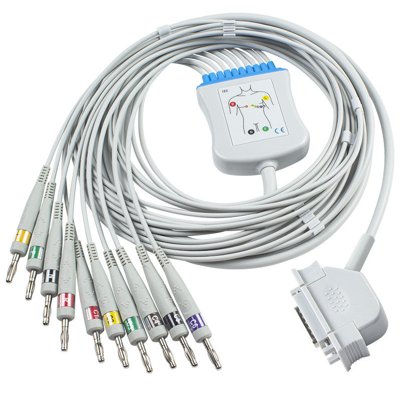 كابل GE Hellige ECG لشاشة Cardiosys EK36 EK403 EK4 EK413 EK43 EK512 EK53 EKG IEC Banana 4.0 Connector