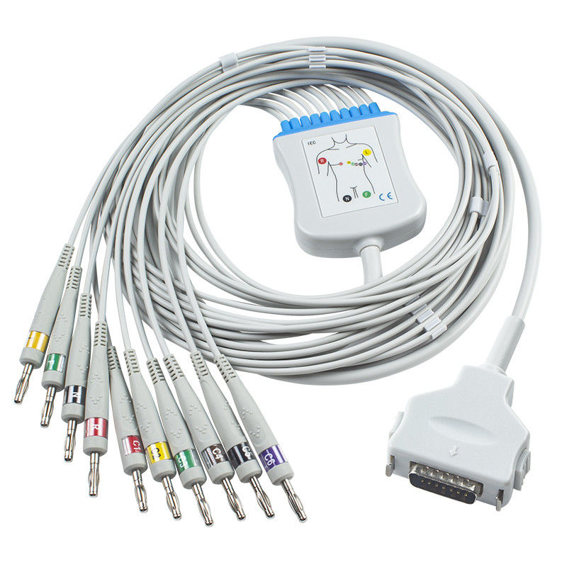 فوكودا دينشي CP-101LD FX101 FX-7202 IEC Banana 4.0 10 Leads EKG Patient Monitor Cable ECG Cords