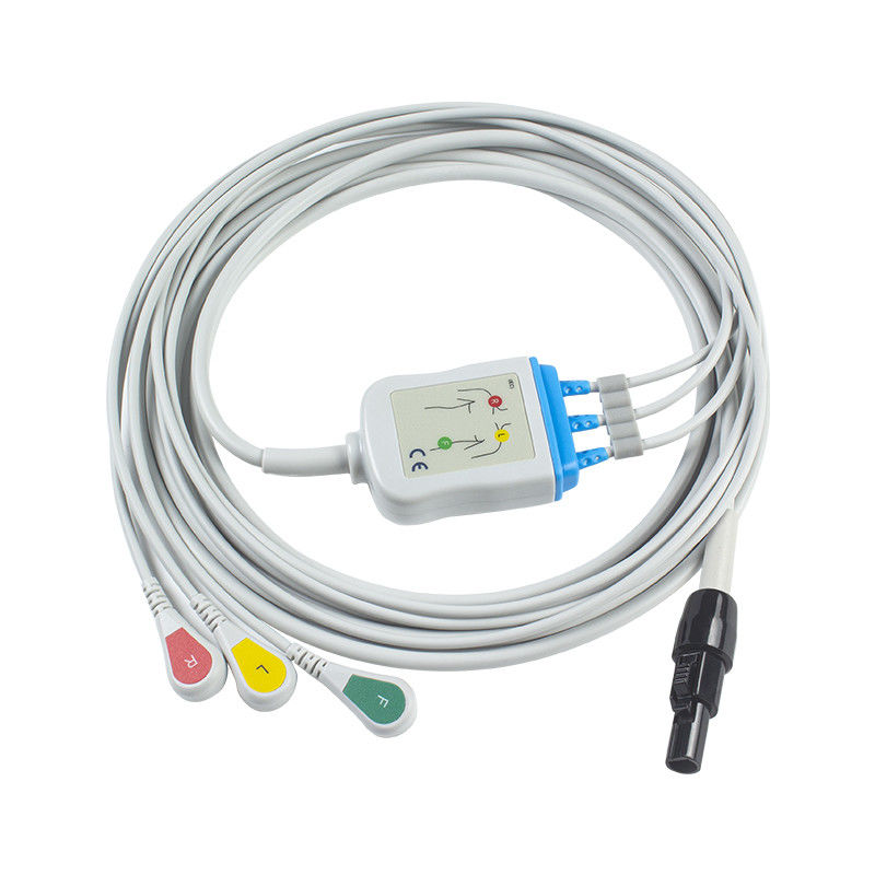 ويلش ألن بروباك LT كابلات ECG والأسلاك الرصاصية كابل المريض 3 Lead ECG Leadwire 008-0879-00 IEC Snap
