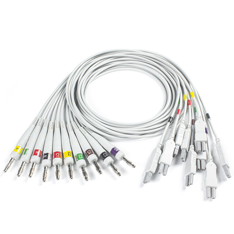 نوراف كوارك C12x ECG تشخيصي 12 اختبار الإجهاد الرصاصي ECG مكيّف مع كابل المريض TPU