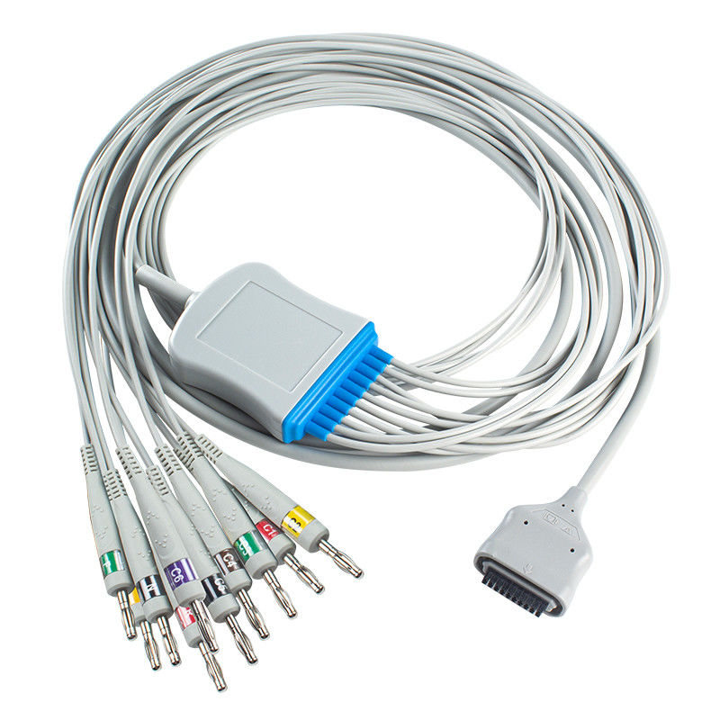 EDAN Dx12 10الرصاص ECG هولتر كابل الموز للجذع طول كابل 2.2M التوافق