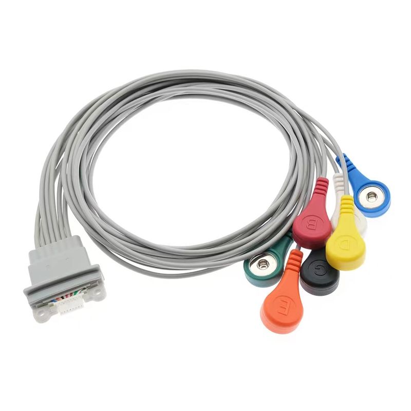متوافق مع Schiller Medilog AR12 Plus ECG Holter كابل 7Lead IEC Snap AR4 Plus FD5