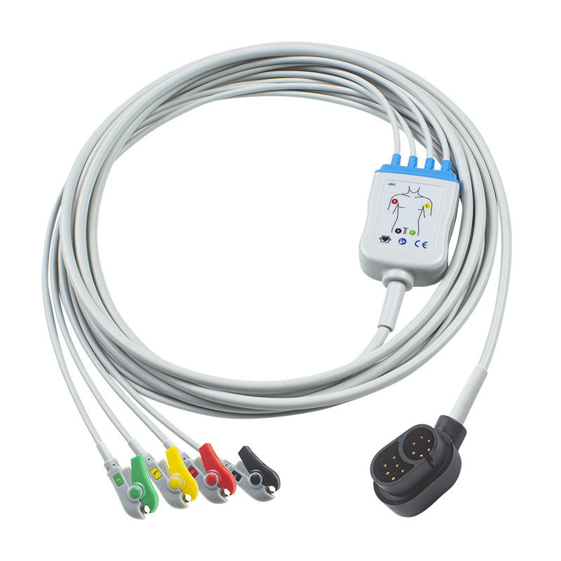 4 كابل القلب لـ ECG لـ Welch Allyn 1500 IEC Grabber 24 شهرًا مدة صلاحية متوافقة