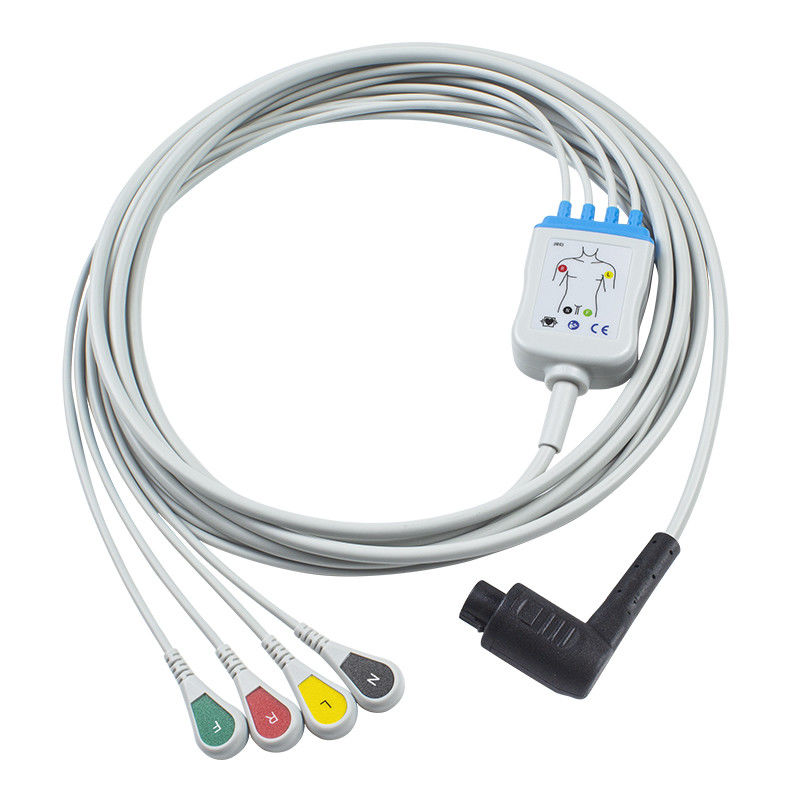 2.5m 5.0 قطر الجثث المتوافقة 3 كابل ECG 4رصاصة IEC Grabber لنهاية المريض