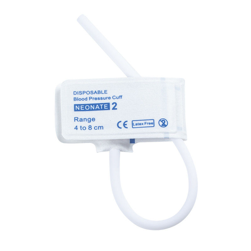 خالي من اللاتكس الجهاز المستخدم لمرة واحدة للطفل حديث الولادة NIBP Manchuff Tube Single Size 2 4-8cm