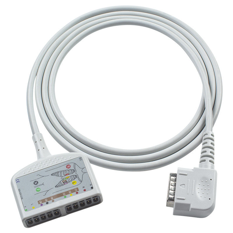 كابل الكمبيوتر الكهربائي القلبي الخالي من اللاتكس 15Pin 10Lead IEC/AHA لـ 108 109 110 1210 1211 601 Cardico 302