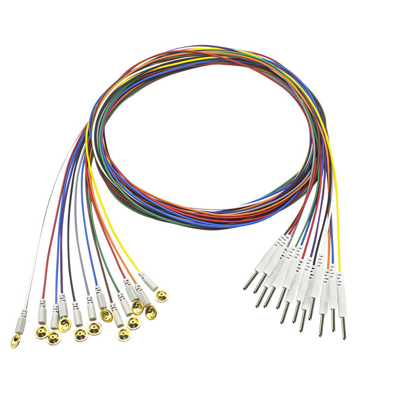 3.5 أحادي التوصيل EEG كوب نوع أقطاب كهربائية ذات غطاء ذهبي EEG EMG Leadwires Electrode