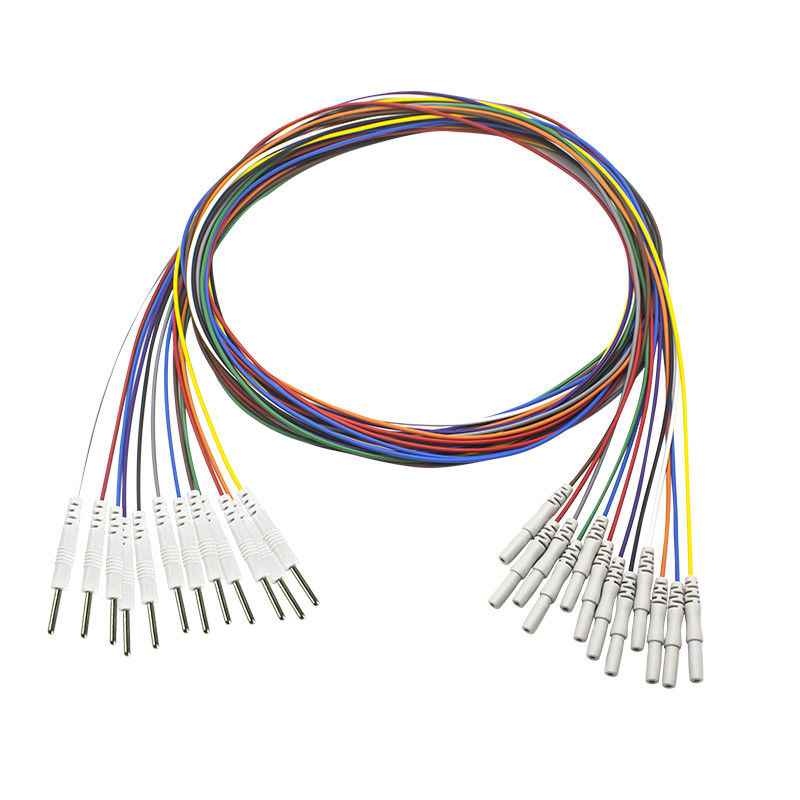 Din 1.5mm-2.0mm Pin Eeg Needle Electrodes مطلي بالذهب EEG EMG Leadwires Electrode