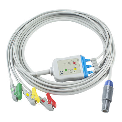 كابل ECG متوافق مع GE Healthcare Vivid للاتصال المباشر والأسلاك الرئيسيّة لجهاز 3Lead IEC Grabber