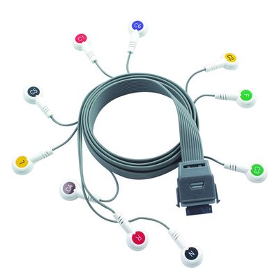 الرمادي 10 رصاص كابل هولتر ECG متوافق مع أداة إدان الطبية الحيوية IEC Snap