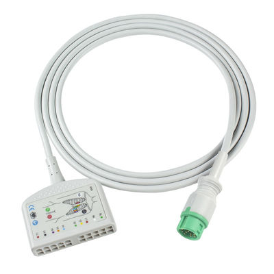 TPU Dynascope DS-5100E 12Pin ECG كابل المريض 10Lead للتوافق بين البالغين والأطفال